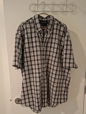Vintage 90's/00's Ralph Lauren Golf Oversized Black & White Check Shirt (US XXL)